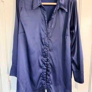 H&M Navy Satin Shirt